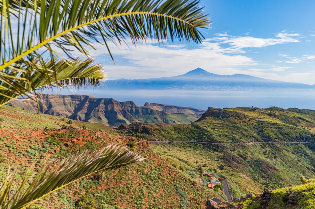 Scenic view from the island of La Gomera to the Teide volcano, Tenerife, Canary Islands