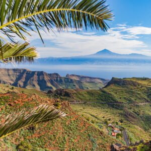 Scenic view from the island of La Gomera to the Teide volcano, Tenerife, Canary Islands